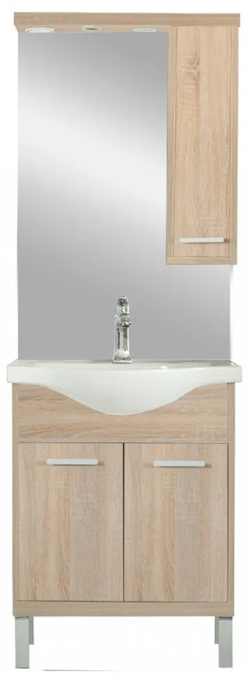 Mobilier complet de baie Nerva 65, stejar Sonoma