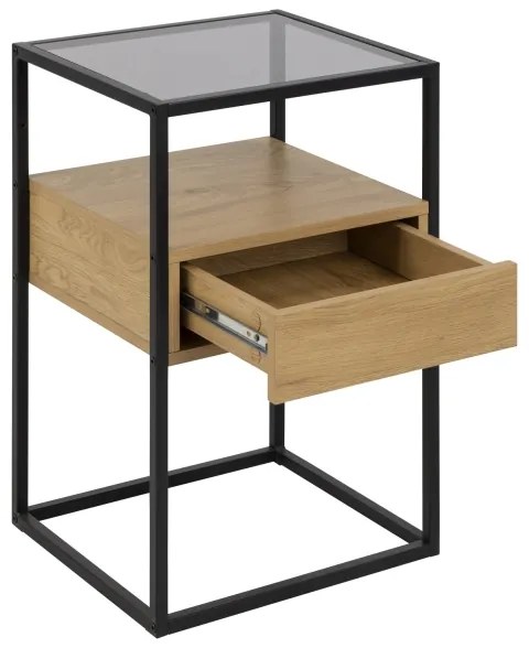 Noptieră ZEIN stejar/negru