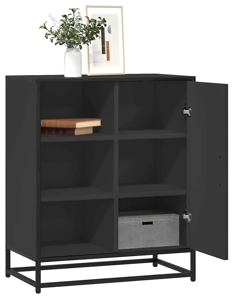 vidaXL Servantă, negru, 62x35x76 cm, lemn prelucrat