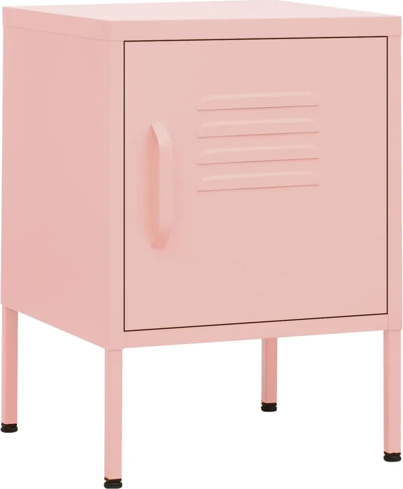 vidaXL Noptieră, roz, 35x35x51 cm oțel