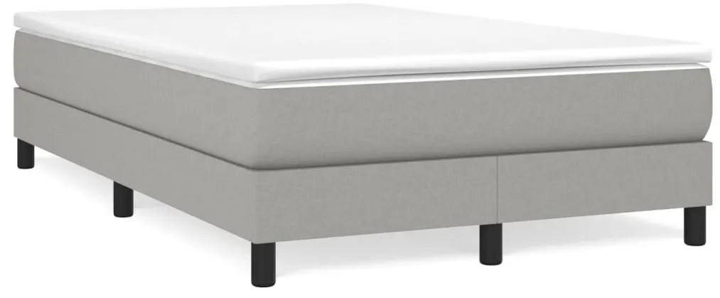 vidaXL Pat box spring cu saltea, gri deschis, 120x190 cm, textil