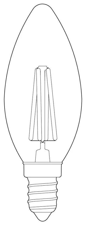 Bec LED/cu filament E14, cu lumină caldă cu intensitate reglabilă 4 W Candle – tala