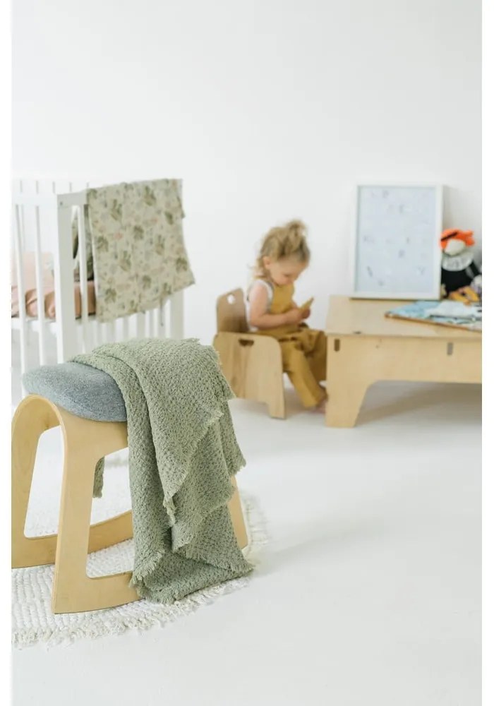 Lenjerie de pat din in pentru copii Linen Tales Botany, 140 x 200 cm, bej