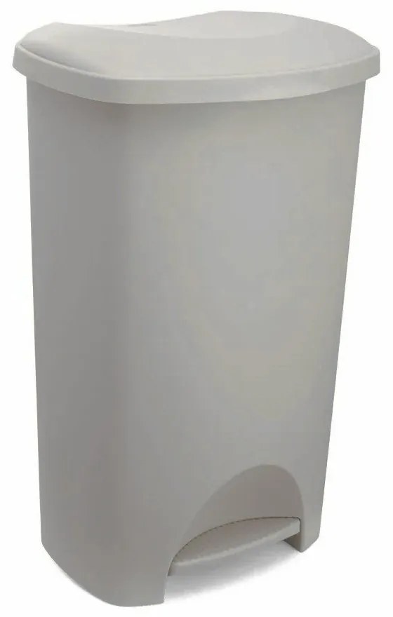 Coș de gunoi grej cu pedală din plastic 50 l – Addis
