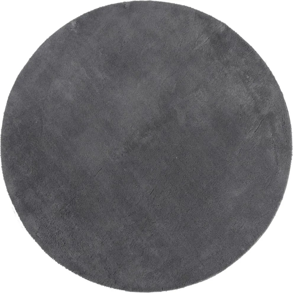 vidaXL Covor HUARTE, fir scurt, moale și lavabil, antracit, Ø 80 cm