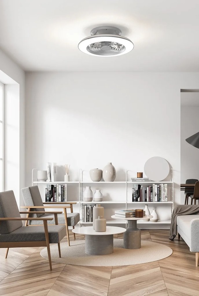 Lustra LED Smart cu Ventilator si telecomanda ALISIO MINI alb