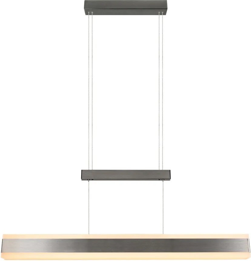 Lustră argintiu-mat LED cu abajur din metal Arcola – Trio