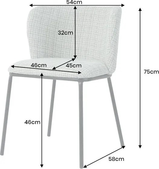 Set 2 scaune stil retro cu tesatura in carouri LYON albastru