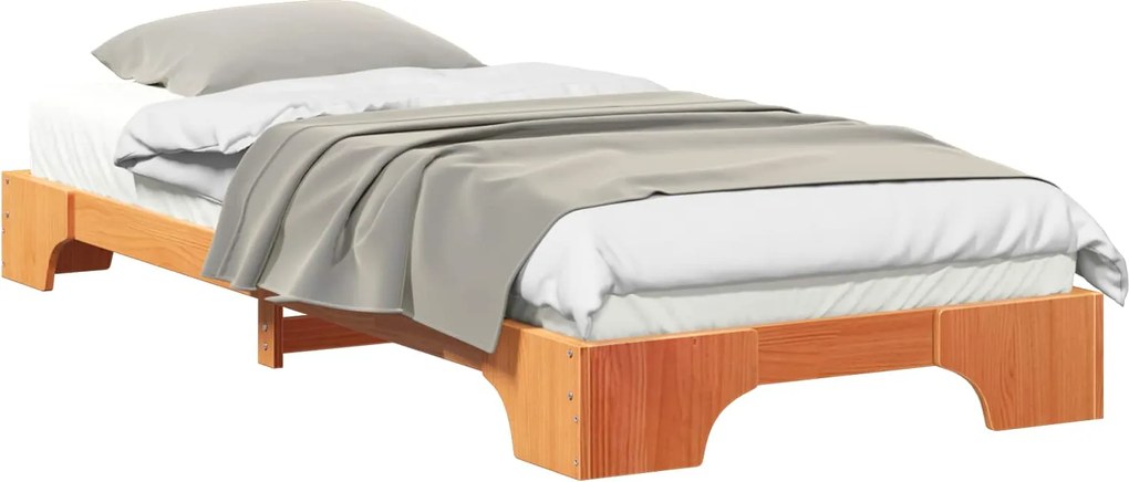 vidaXL Cadru de pat Maro 90 x 220 cm Lemn de pin masiv