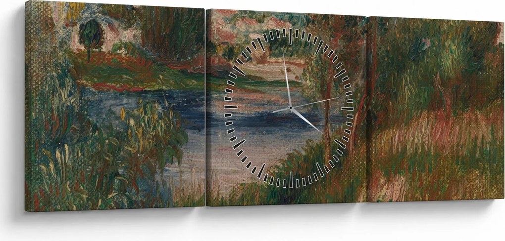 Tablou - Auguste Renoir, Landscape at Vetheuil, reproducere (cu ceas) (90x30 cm)