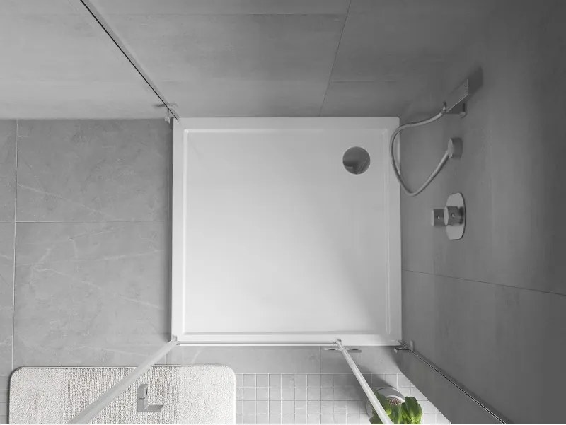 Mexen Flow dulap de duș pătrat slim 75 x 75 cm, alb lucios - 46S107575