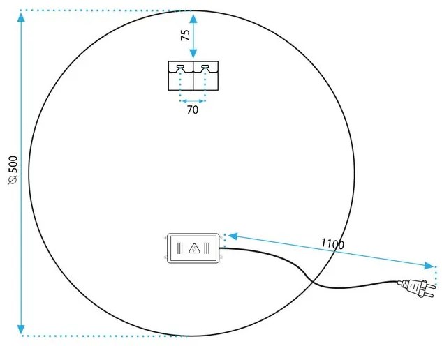 Oglinda LED 50cm HZJ050