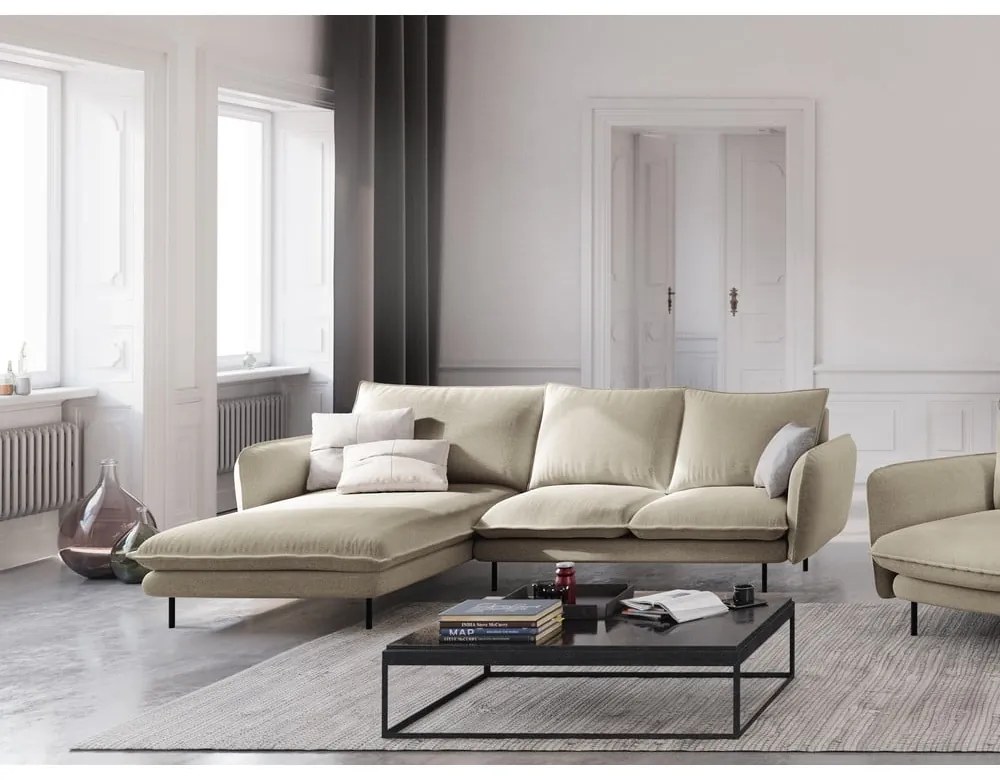 Colțar cu șezlong pe partea stângă Cosmopolitan Design Vienna, bej