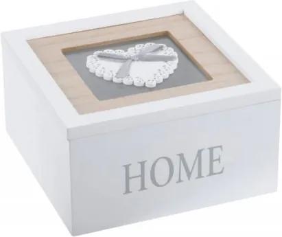 Cutie albă pentru bijuterii Home Charline 15x15x8 cm