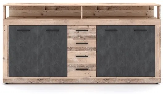 Comodă RUNA, maro deschis/antracit