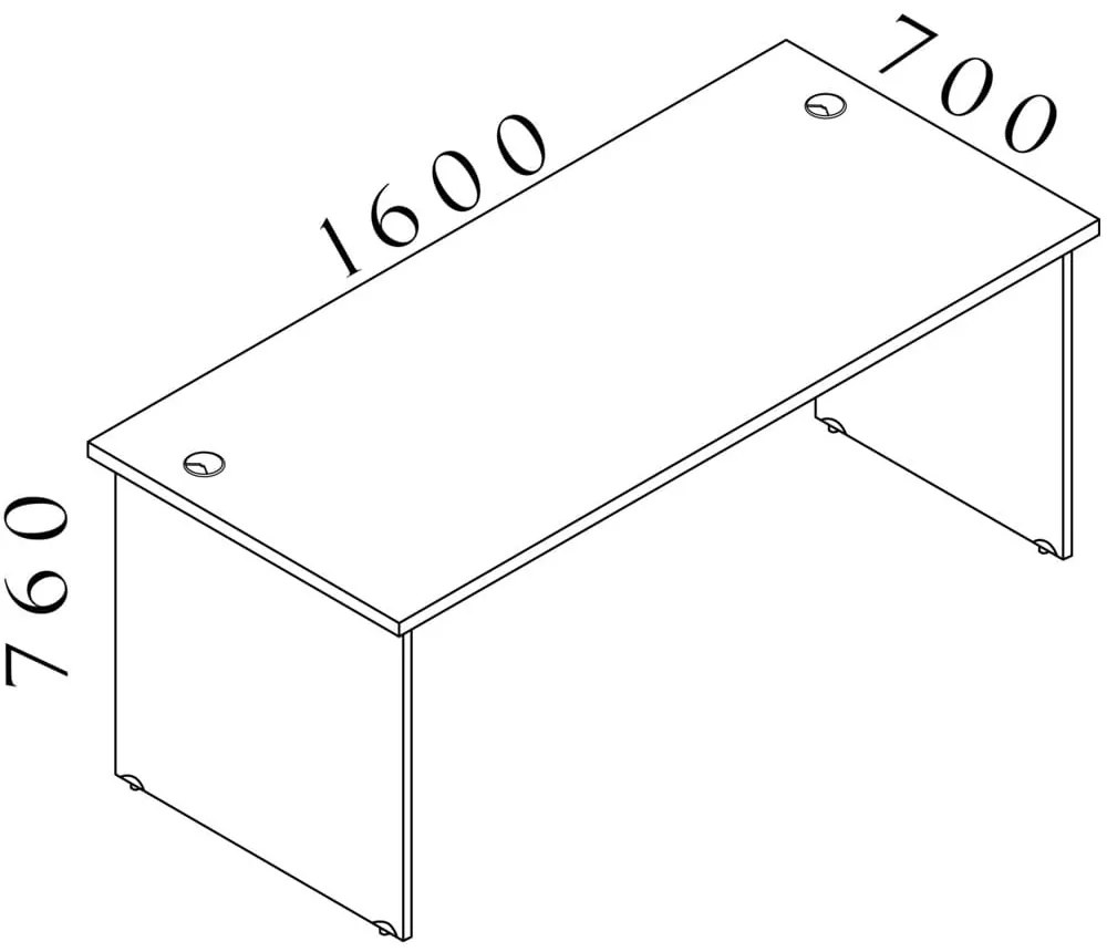 Masa Visio LUX 160 x 70 cm, nuc