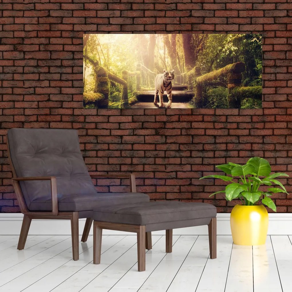 Tablou cu tigrul în djunglă (120x50 cm)