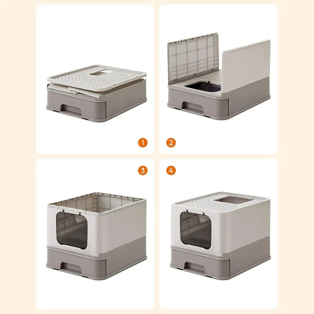 Feandrea Toaletă pliabilă pentru pisici cu sertar extensibil