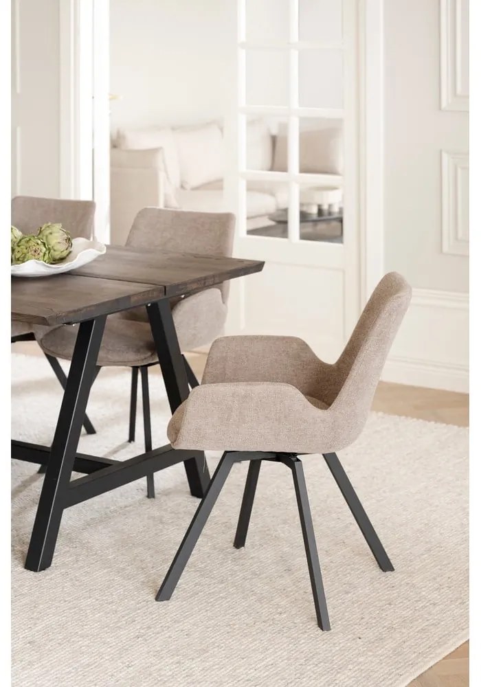 Set de scaune de sufragerie bej 2 buc. tapițat Norwell – Rowico