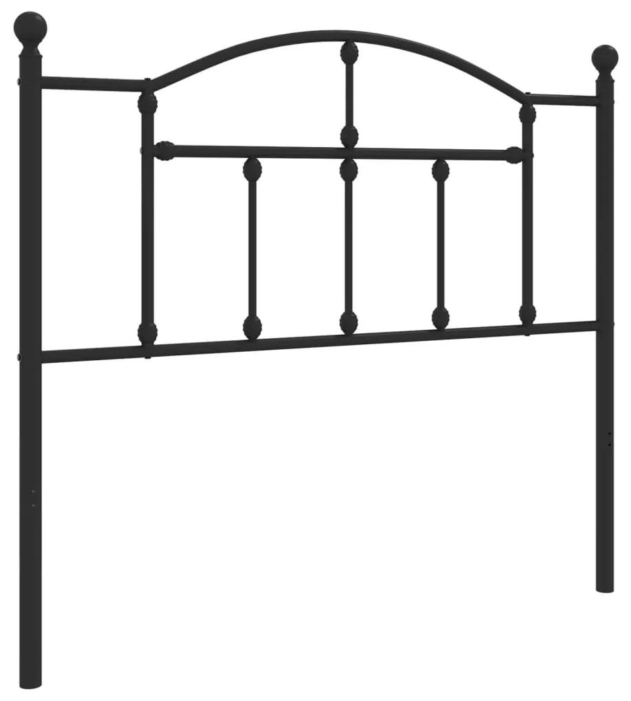 353468 vidaXL Tăblie de pat metalică, negru, 100 cm