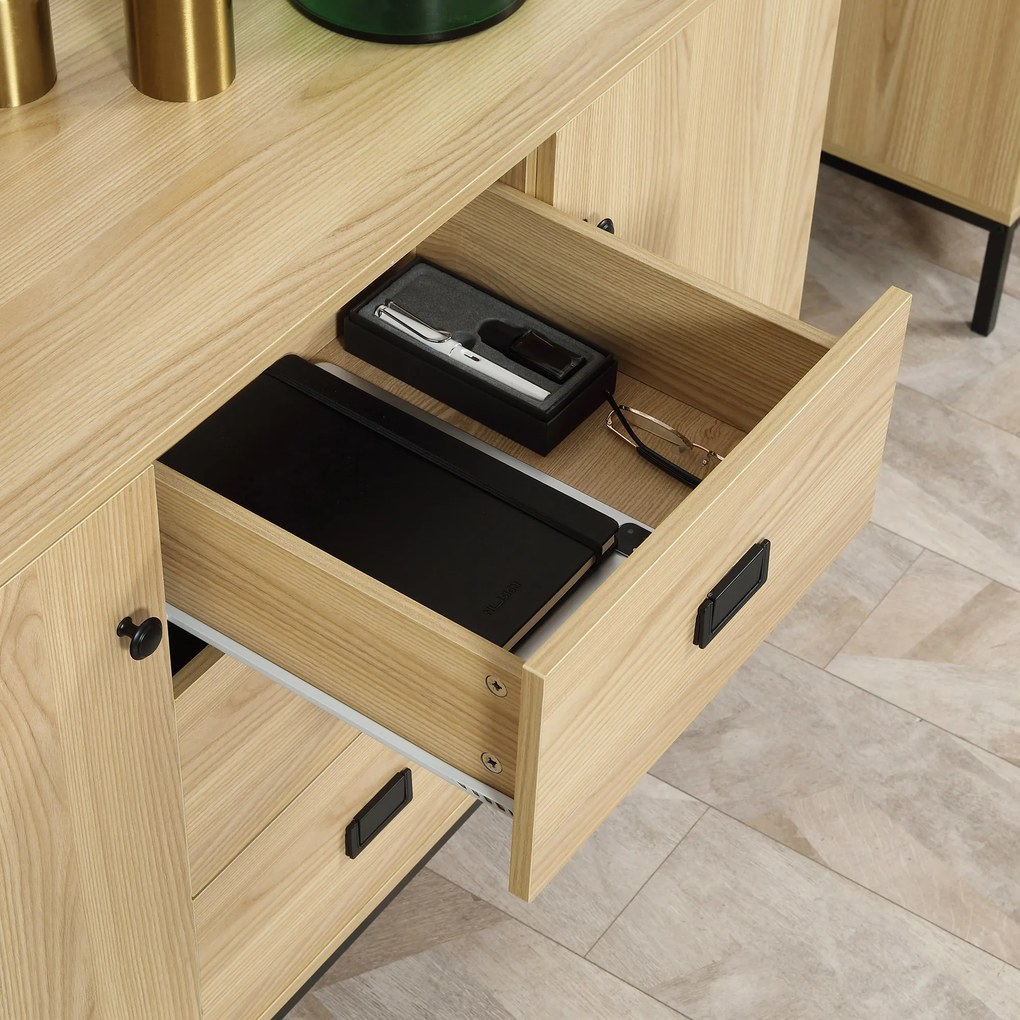 HOMCOM Bufet de depozitare 2 sertare raft reglabil 3 sertare stil contemporan - dim. 120L x 39,5l x 77H cm | Aosom Romania