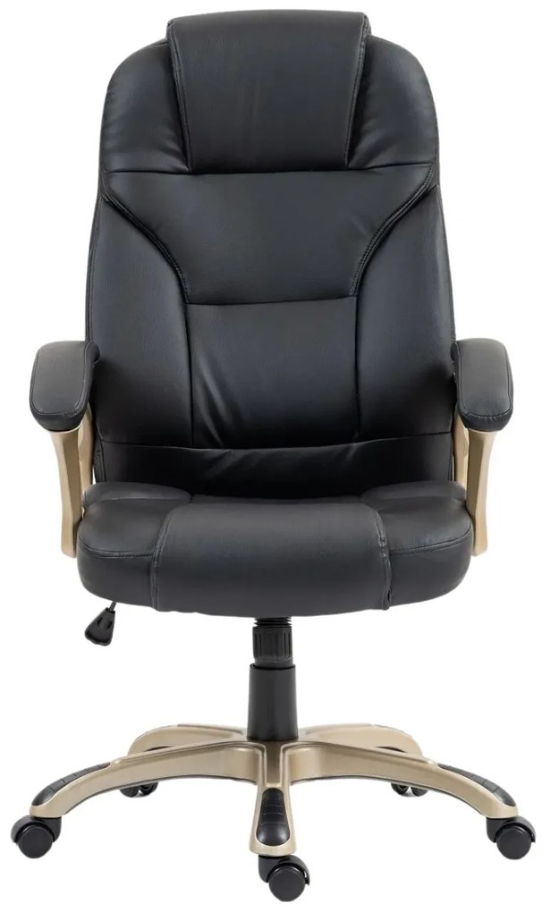RESIGILAT- Scaun directorial DESMOND, recliner, pivotant, inaltime reglabila, rezistent 150 kg, piele PU, Negru