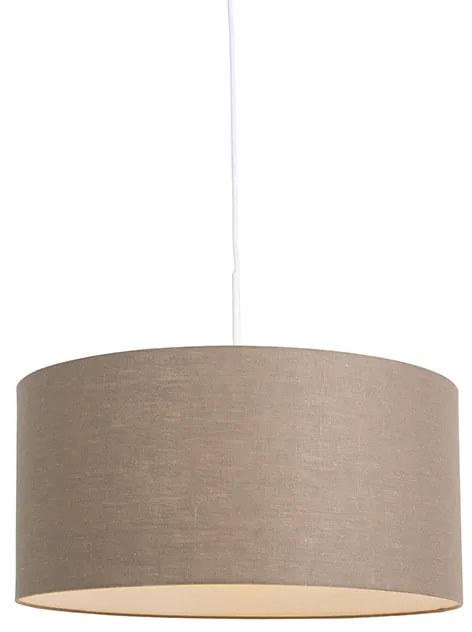 Lampă suspendată rustică albă cu abajur maro 50 cm - Combi 1