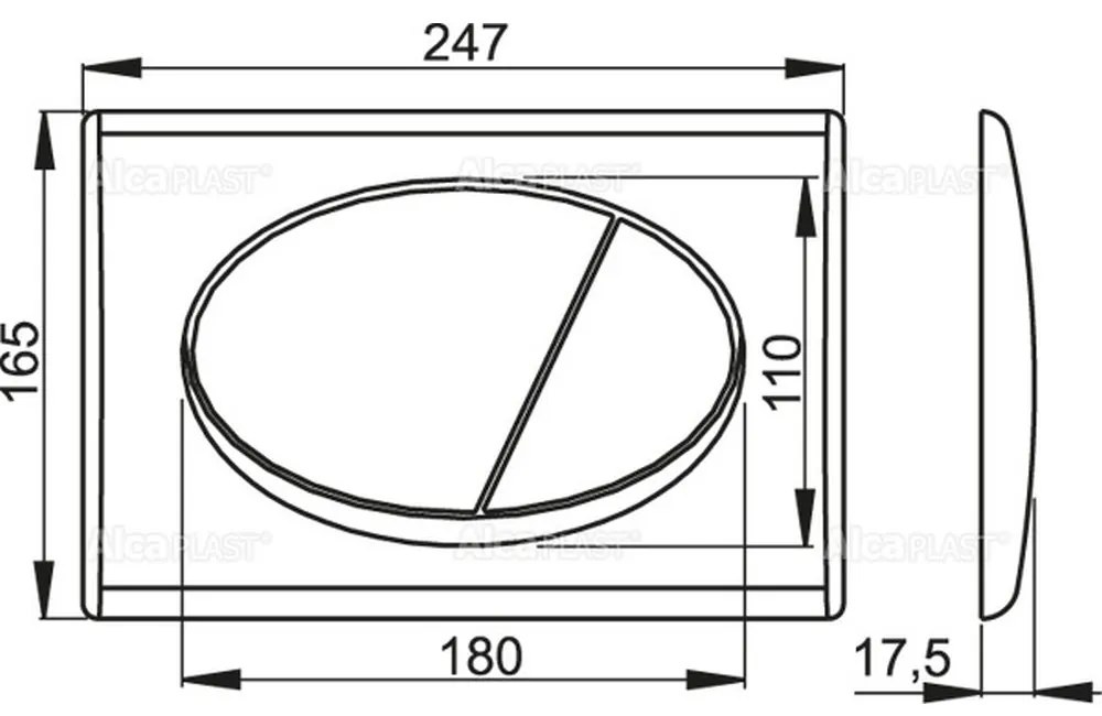 Clapeta actionare wc crom lucios mat cu doua butoane Alcaplast M73 Crom lucios/Mat