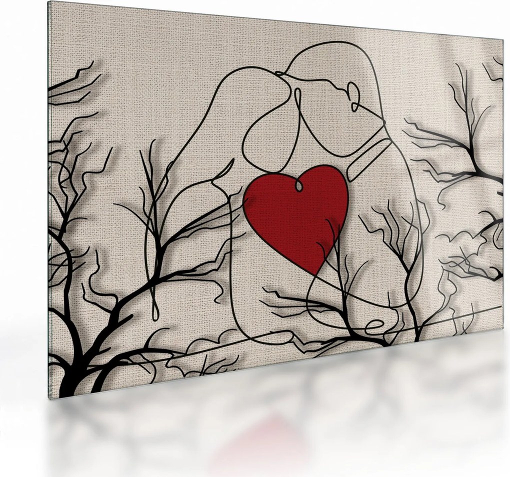 Tablou pe sticlă - Pereche îndrăgostită (70x50 cm)