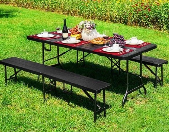 Set catering masă + 2 bănci 180cm Wooden Brown