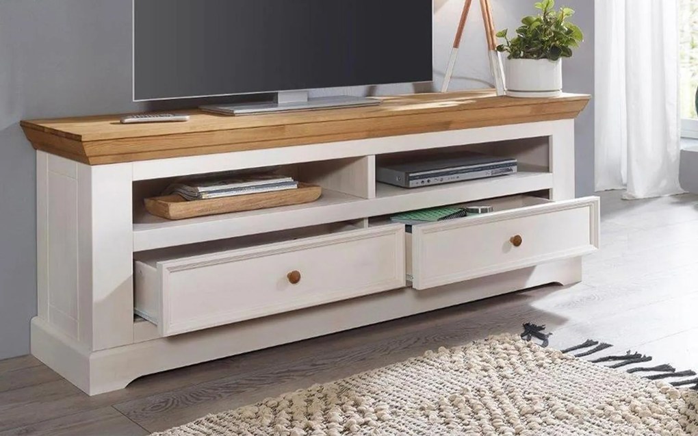 Set lemn masiv alb-natur Living Iris Model A