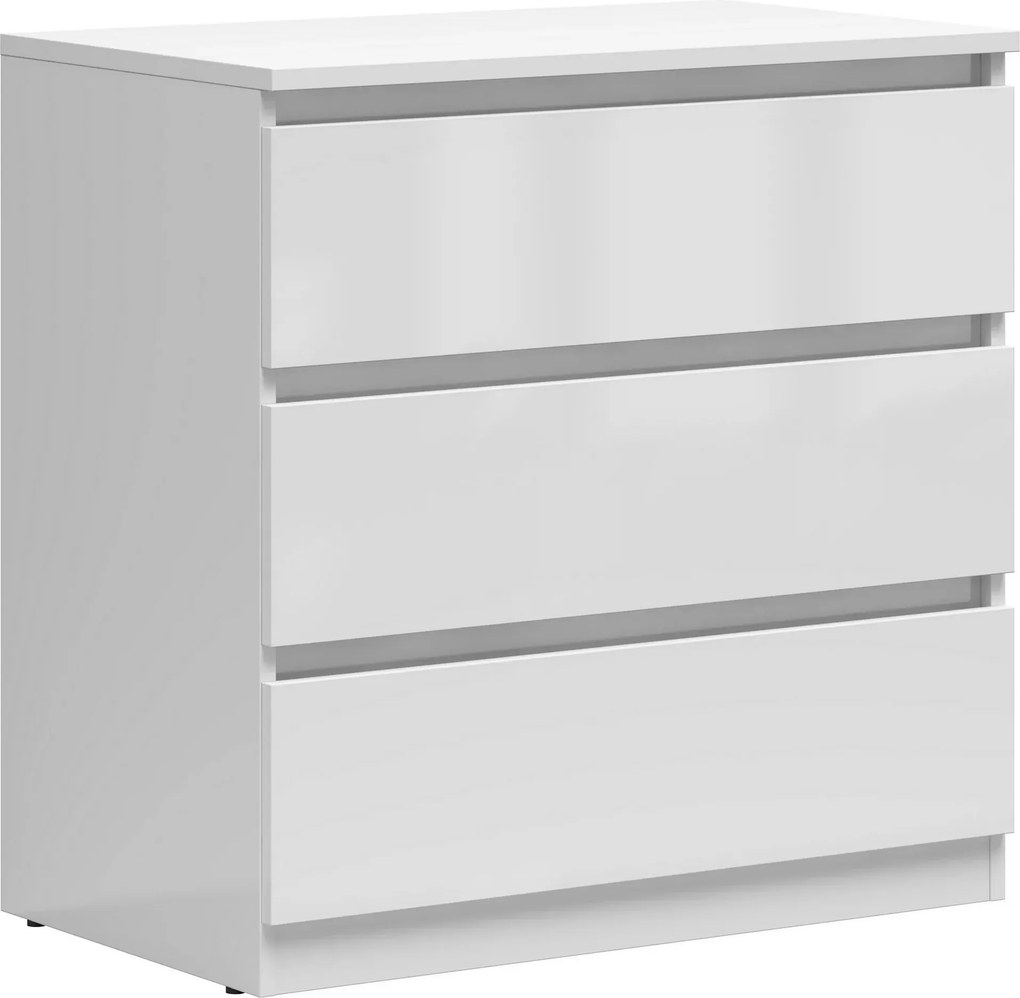 Comoda TETRIX, alb lucios, PAL laminat, 75x45x76 cm