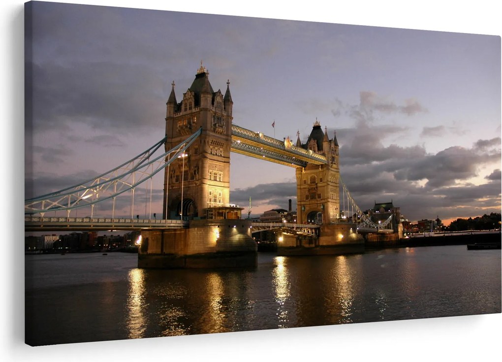 Tablou - Tower Bridge la noapte (90x60 cm)