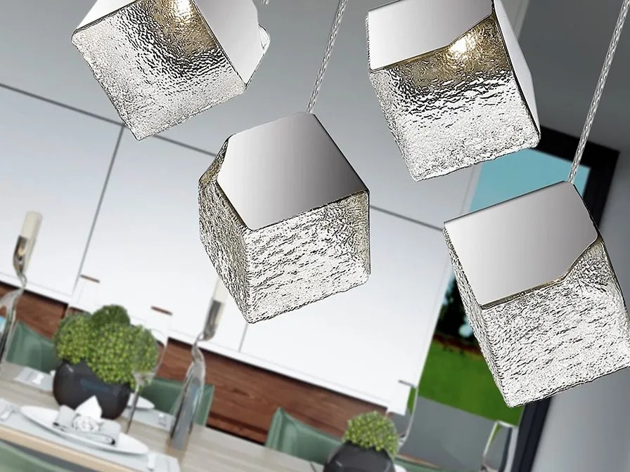 Lustra moderna cu 5 Pendule design decorativ Priscila crom