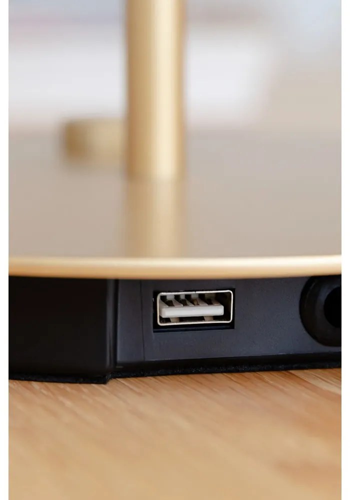 Veioză portocalie LED cu intensitate reglabilă cu abajur din metal (înălțime 41,5 cm) Asteria Table – UMAGE