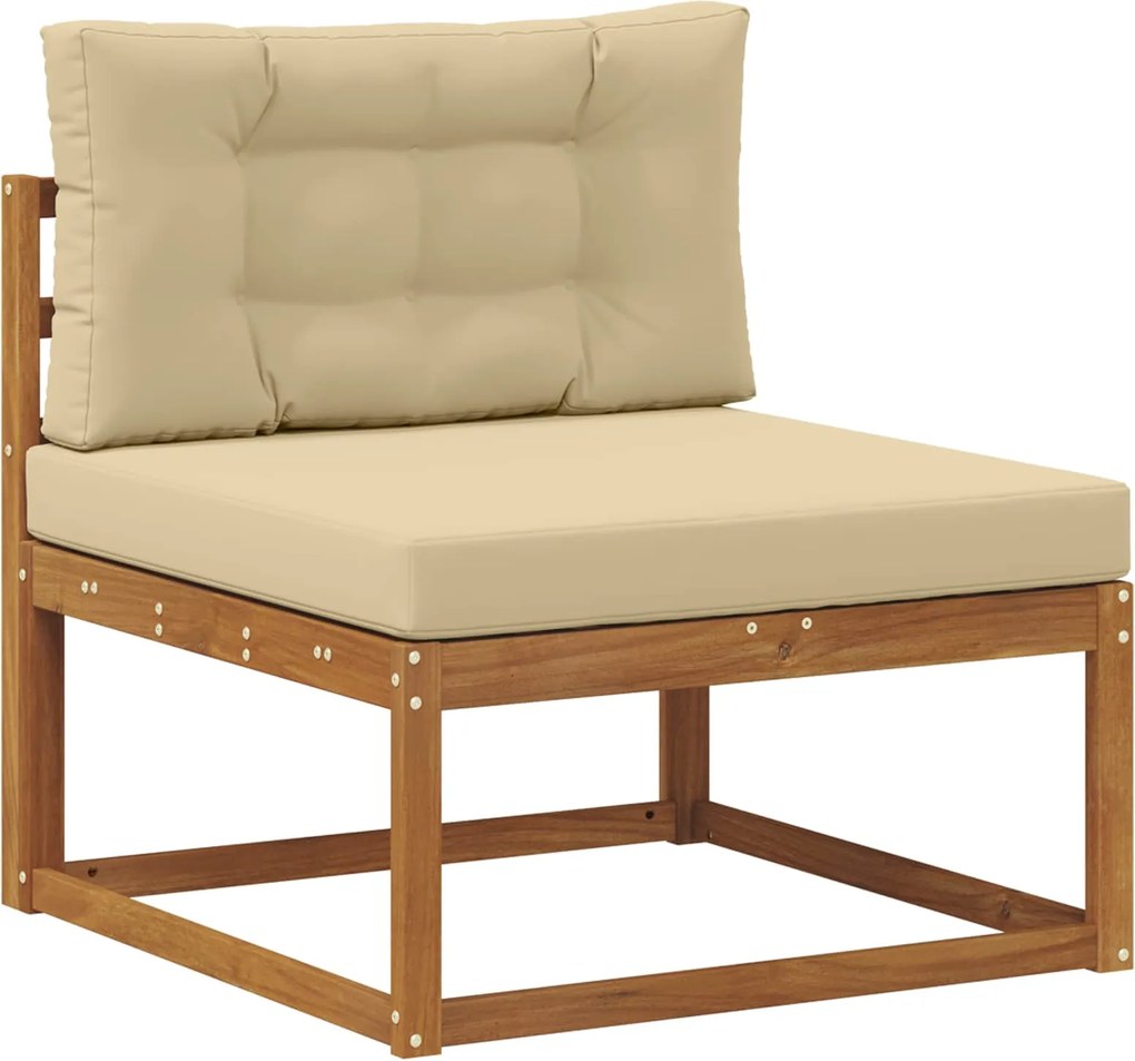 vidaXL Canapea Medie pentru Exterior Lemn Solid de Acacia natural