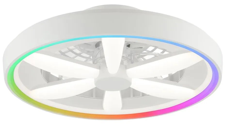 Ventilator LED RGBW de tavan cu lumină Brilliant GAIANO LED/48W/230V alb + telecomandă