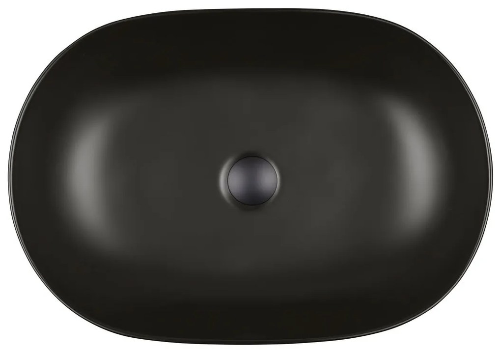 Oltens Hamnes Thin lavoar 60.5x41.5 cm oval de blat negru 40820300