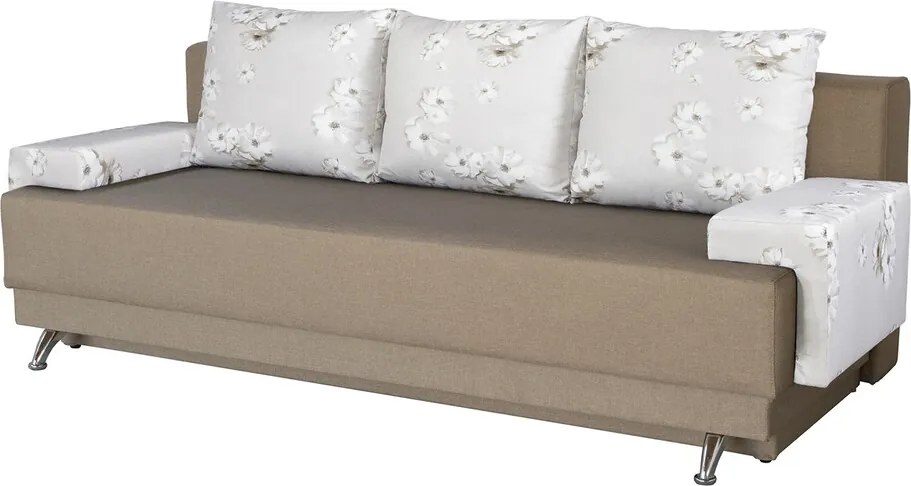 Canapea Extensibila Roma Cappuccino Daisies Flower 205x90x86 cm + lada de depozitare