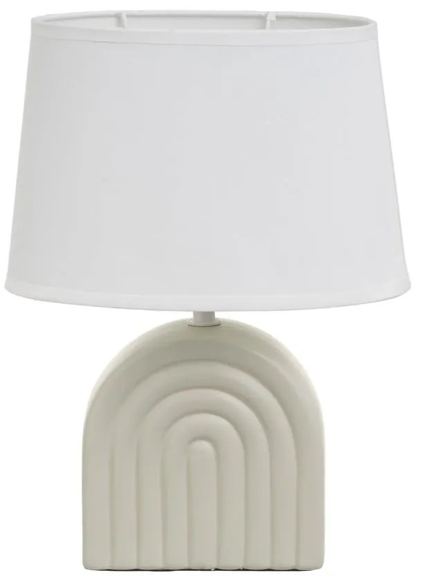 Veioză albă/bej din ceramică cu abajur textil (înălțime 31 cm) – Casa Selección