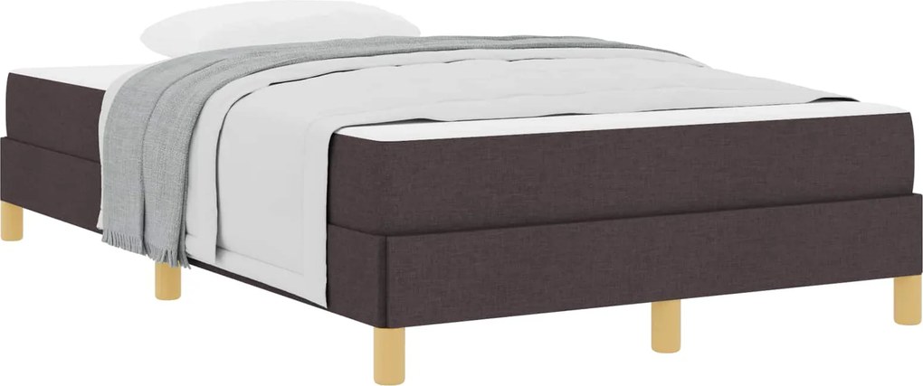 vidaXL Pat cu arcuri cu saltea Maro închis 120 x 190 cm țesătură