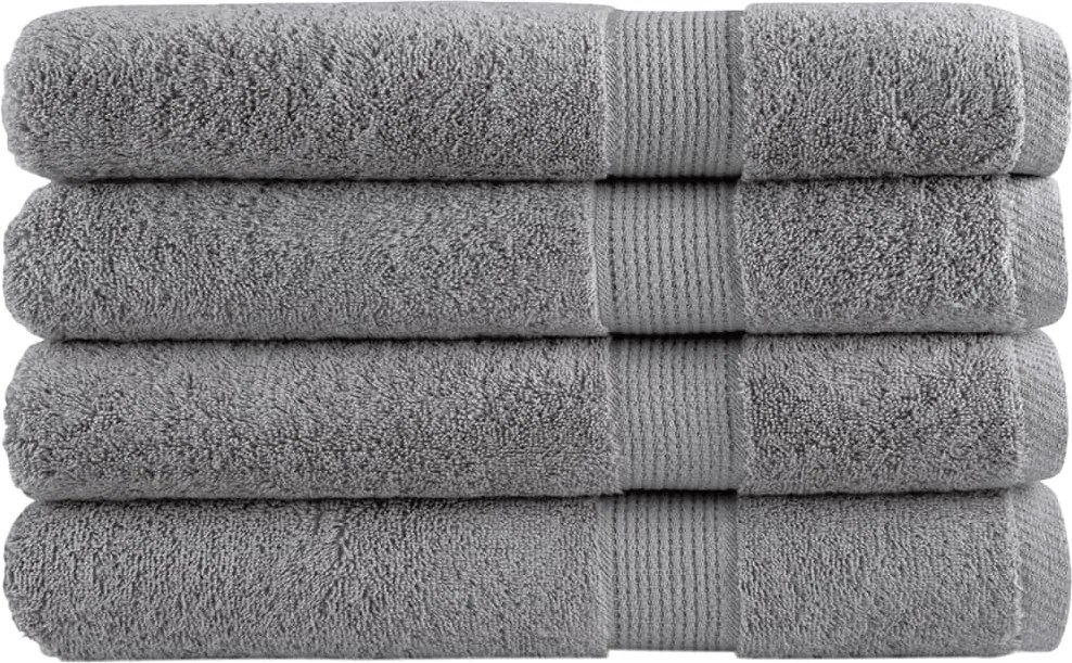 vidaXL Prosoape premium, SOLUND 4 buc gri 100x200cm 600gsm