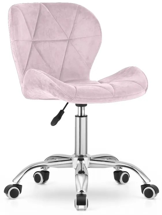 Set pentru birou – birou pliabil ZARIMO 80×40 cm alb + scaun de birou AVOLA VELVET roz