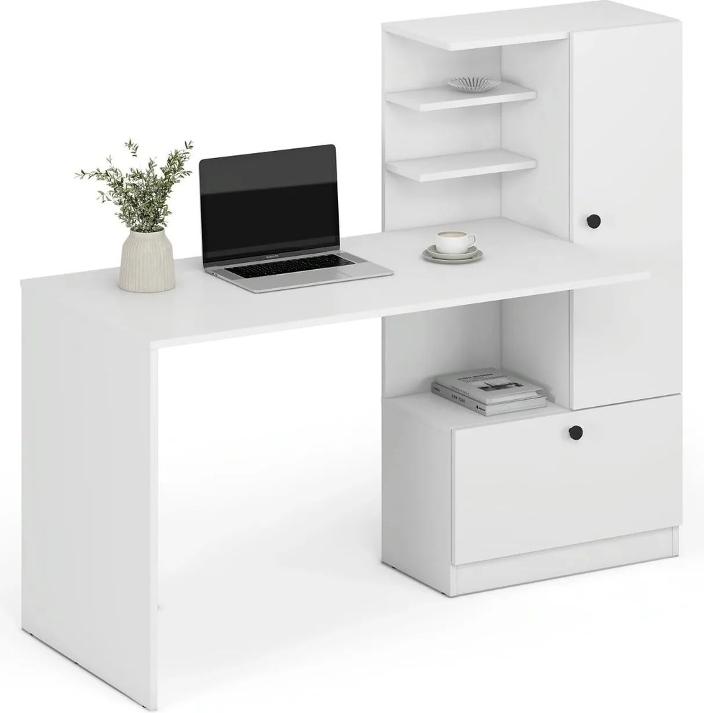 Birou HOBAS, alb, PAL laminat, 150x62x120 cm