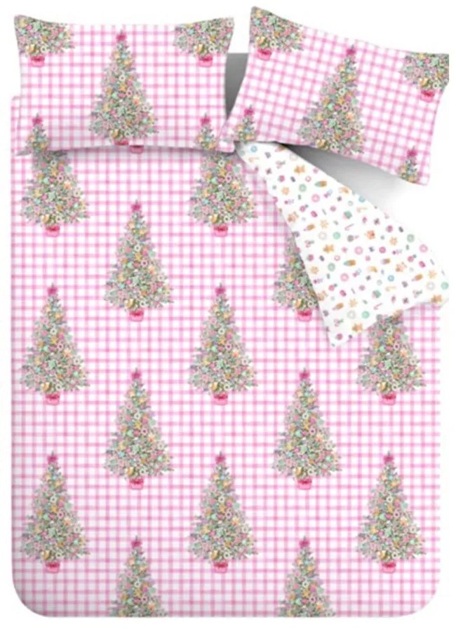 Lenjerie de pat roz pentru pat dublu 200x200 cm Sweets and Treats – Catherine Lansfield