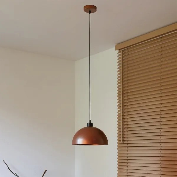 Duolla - Lustră suspendată pe cablu IRONLINE 1xE27/15W/230V Ø27 cm, cupru/negru