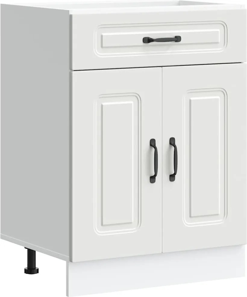 vidaXL Dulap de bază de bucătărie „Kalmar” din lemn prelucrat alb