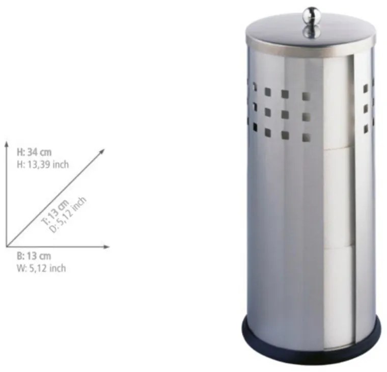 Suport pentru hârtia igienică Wenko Ancona Matt, argintiu