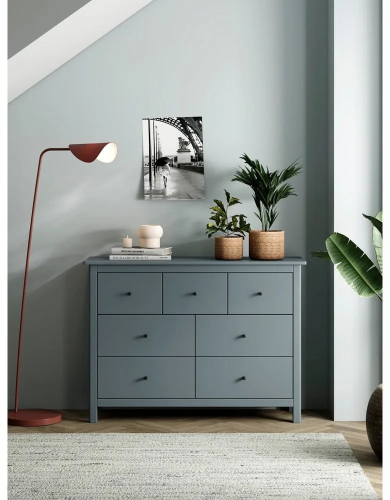 Comodă verde prăfuit din lemn de pin 110x80x40 cm Misti – Marckeric