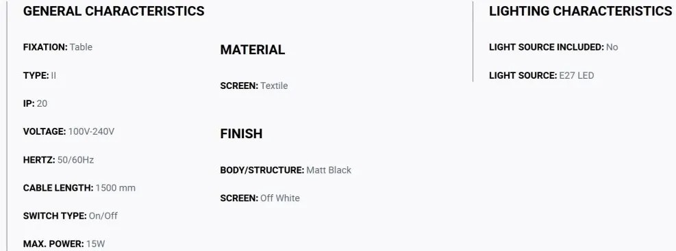 Veioza/Lampa de masa design modern NILA